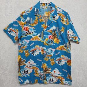 Vtg Sun Island Jamaica Vacation Hawaiian Shirt Mens Size Medium Made In Jamaica
